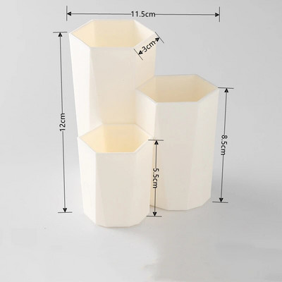 Organizatoriaus šepečiai laikiklis rašiklis Makiažo šepetėlis puodukas plastikinis laikymo indelis kosmetikai medvilniniai tamponai rūbų pieštukų organizatorius