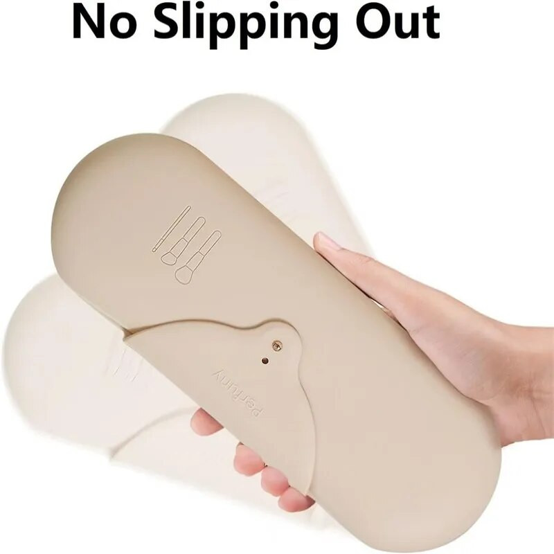 Θήκη για βούρτσα μακιγιάζ ταξιδιού Φορητή αγκράφα για τσάντα μακιγιάζ από σιλικόνη Μαλακή κομψή αδιάβροχη θήκη για εργαλεία μακιγιάζ