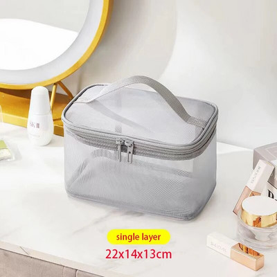Διχτυωτή τσάντα καλλυντικών Γυναικεία φορητή θήκη μακιγιάζ Μεγάλης χωρητικότητας Ταξιδιωτικό φερμουάρ Organizer Μακιγιάζ Περιποίησης Beauty Storage