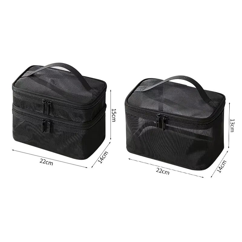 Διχτυωτή τσάντα καλλυντικών Γυναικεία φορητή θήκη μακιγιάζ Μεγάλης χωρητικότητας Ταξιδιωτικό φερμουάρ Organizer Μακιγιάζ Περιποίησης Beauty Storage