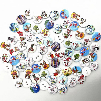 30 komada Okruglo dugme od 15 mm s monogramom Karirano dugme s božićnim prugama Love Scrapbooking za vjenčanje Dodaci za šivanje