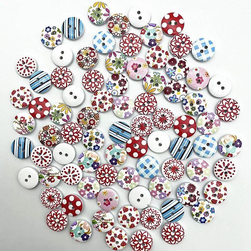 30 komada Okruglo dugme od 15 mm s monogramom Karirano dugme s božićnim prugama Love Scrapbooking za vjenčanje Dodaci za šivanje