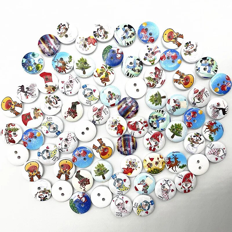 30 komada Okruglo dugme od 15 mm s monogramom Karirano dugme s božićnim prugama Love Scrapbooking za vjenčanje Dodaci za šivanje