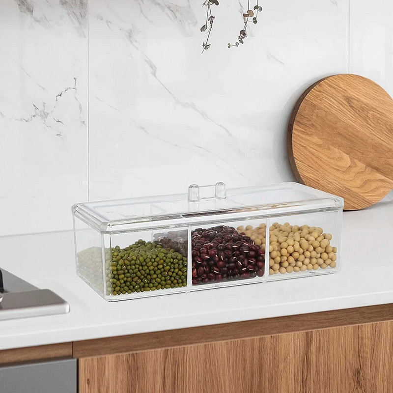 Vatipadjakeste hoidja 3-restiline kosmeetikapatjade hoiukarp kaanega Akrüülist meigipintslihoidja jaotur läbipaistev puuvill