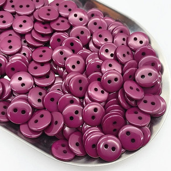 50 бр. 11,5 мм цветни копчета за хляб с двойно око Кръгли копчета за шиене от смола Направи си сам скрапбукинг многоцветен