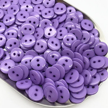 50 бр. 11,5 мм цветни копчета за хляб с двойно око Кръгли копчета за шиене от смола Направи си сам скрапбукинг многоцветен