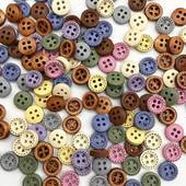 Uued 50 tk 10 mm 4 auguga mini värvinööbid Täpiline niit puidust nööbid rõivatarvikud, pulmakaunistused, õmblustarvikud