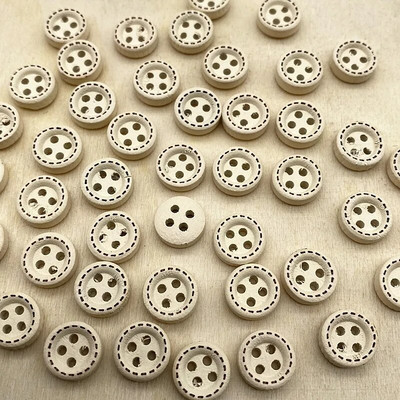 Uued 50 tk 10 mm 4 auguga mini värvinööbid Täpiline niit puidust nööbid rõivatarvikud, pulmakaunistused, õmblustarvikud