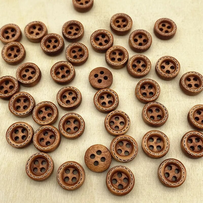 Uued 50 tk 10 mm 4 auguga mini värvinööbid Täpiline niit puidust nööbid rõivatarvikud, pulmakaunistused, õmblustarvikud