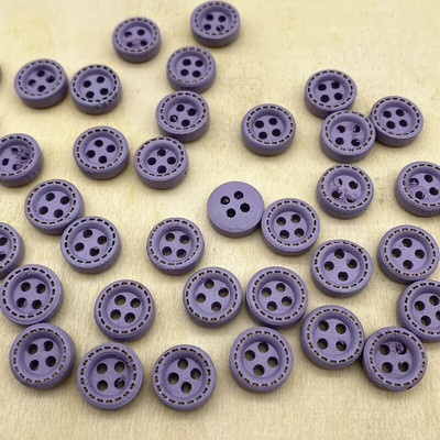 Uued 50 tk 10 mm 4 auguga mini värvinööbid Täpiline niit puidust nööbid rõivatarvikud, pulmakaunistused, õmblustarvikud