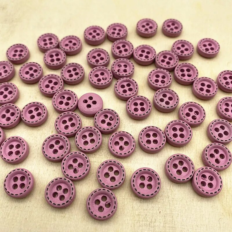 Uued 50 tk 10 mm 4 auguga mini värvinööbid Täpiline niit puidust nööbid rõivatarvikud, pulmakaunistused, õmblustarvikud