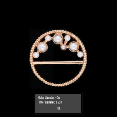 Uus mood nurga alläär talje sõlmitud prossid Kristallpärlmetallist Hijab Sall Ring Nööpsärk T-särk Fikseeritud pandlaga aksessuaarid