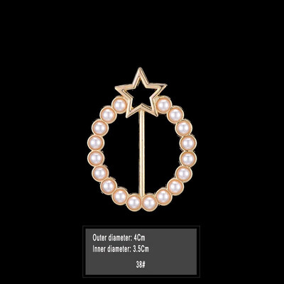 Uus mood nurga alläär talje sõlmitud prossid Kristallpärlmetallist Hijab Sall Ring Nööpsärk T-särk Fikseeritud pandlaga aksessuaarid