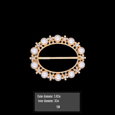 Uus mood nurga alläär talje sõlmitud prossid Kristallpärlmetallist Hijab Sall Ring Nööpsärk T-särk Fikseeritud pandlaga aksessuaarid