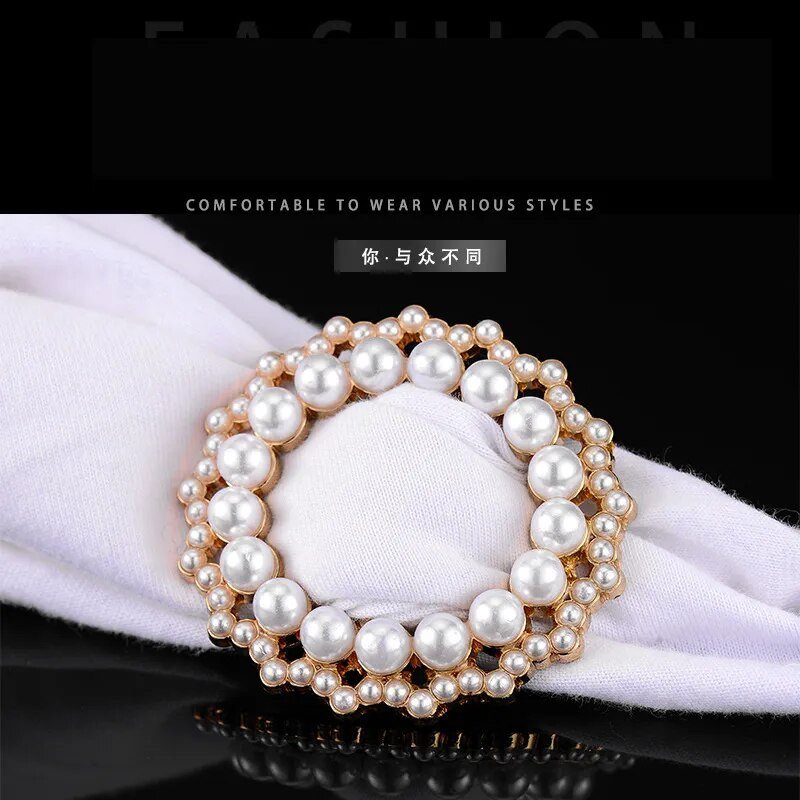 Uus mood nurga alläär talje sõlmitud prossid Kristallpärlmetallist Hijab Sall Ring Nööpsärk T-särk Fikseeritud pandlaga aksessuaarid