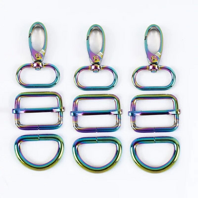 2 komplekti 16-38 mm metallist pandlad karabiin konks D rõngas koti rihm rihm Reguleerige liugur Koera kaelarihma klamber DIY riistvara koti tarvikud