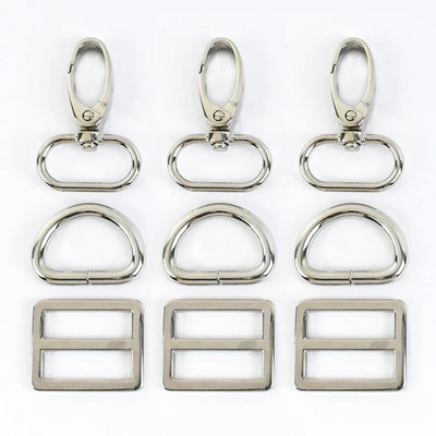 2 komplekti 16-38 mm metallist pandlad karabiin konks D rõngas koti rihm rihm Reguleerige liugur Koera kaelarihma klamber DIY riistvara koti tarvikud
