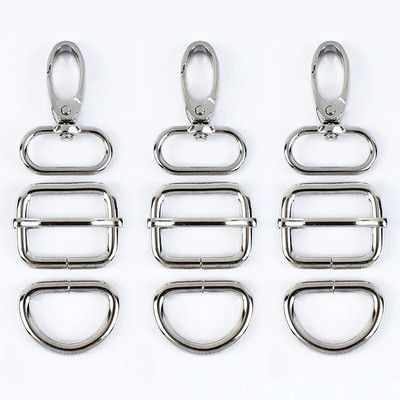 2 komplekti 16-38 mm metallist pandlad karabiin konks D rõngas koti rihm rihm Reguleerige liugur Koera kaelarihma klamber DIY riistvara koti tarvikud
