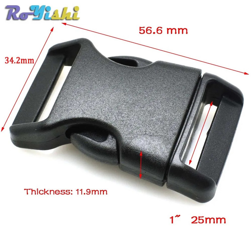 10 tk/pakk Piastic küljekinnitusega pannal kaardus 550 Paracord käevõru koera kaelarihm seljakoti rihm 10 mm 15 mm 20 mm 25 mm