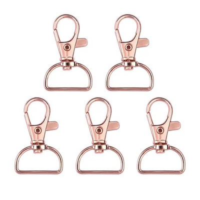 5 τεμάχια περιστρεφόμενα κουμπώματα με κορδόνια D rings Snap άγκιστρα Κλιπ μπρελόκ Άγκιστρο Μεταλλικά κουμπώματα με νύχια αστακού για ράψιμο χειροτεχνίας με μπρελόκ