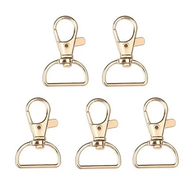 5 τεμάχια περιστρεφόμενα κουμπώματα με κορδόνια D rings Snap άγκιστρα Κλιπ μπρελόκ Άγκιστρο Μεταλλικά κουμπώματα με νύχια αστακού για ράψιμο χειροτεχνίας με μπρελόκ