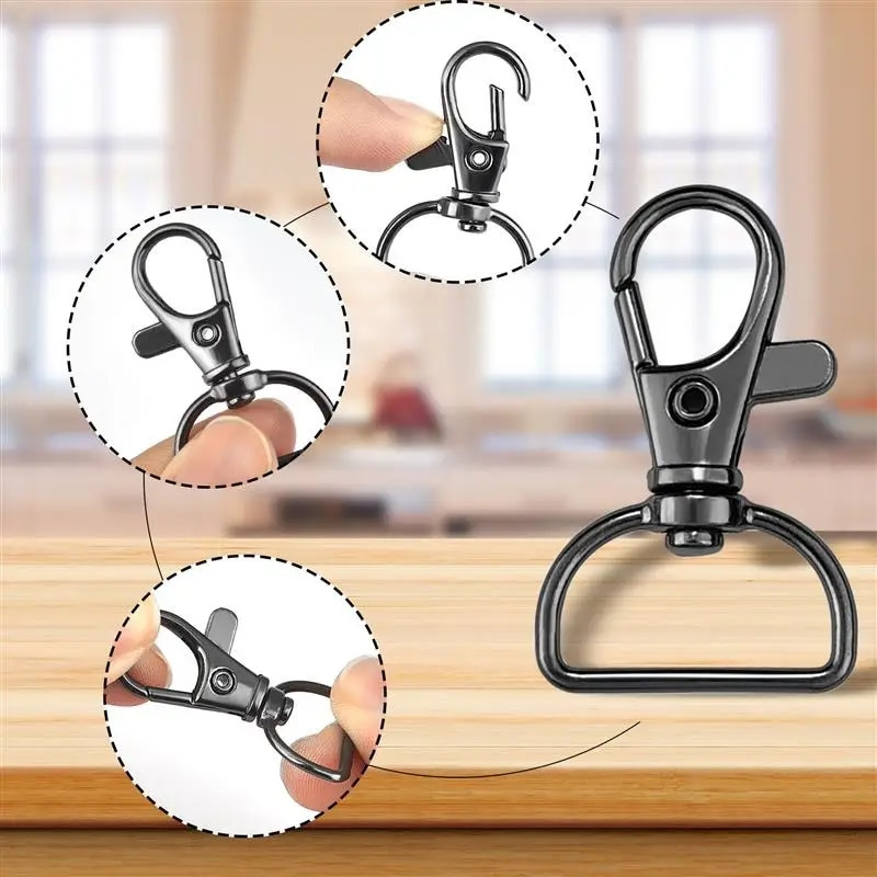 5 τεμάχια περιστρεφόμενα κουμπώματα με κορδόνια D rings Snap άγκιστρα Κλιπ μπρελόκ Άγκιστρο Μεταλλικά κουμπώματα με νύχια αστακού για ράψιμο χειροτεχνίας με μπρελόκ