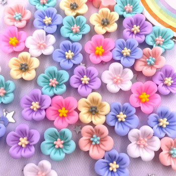 50 τμχ Ρητίνη 14 χιλιοστών 3D πολύχρωμα Morning Glory Flower Gems Flatback ειδώλια Λεύκωμα Γάμου Απλικέ Χειροτεχνία σπιτιού διακόσμησης L708