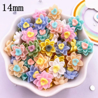 50 tk 14 mm vaiguga 3D värvilised hommikuhiilgus lilled kalliskivid lameda seljaga kujukesed Väljalõigete album Pulmad Aplikatsioonid Kodukaunistused Käsitöö L708