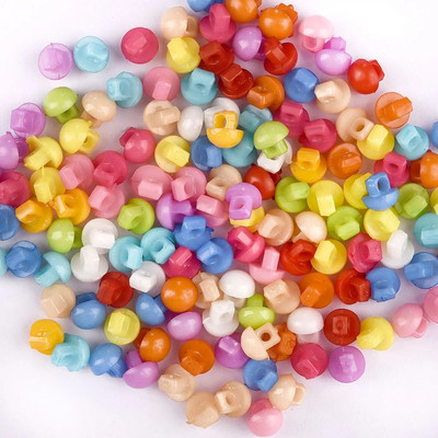 100 vnt Mini mygtukai Plastikiniai lėlių drabužiai Apvalios sagtys Rankų darbo animacinių filmų drabužių siuvimo rankdarbiai.