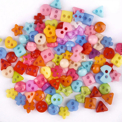 100 vnt Mini mygtukai Plastikiniai lėlių drabužiai Apvalios sagtys Rankų darbo animacinių filmų drabužių siuvimo rankdarbiai.