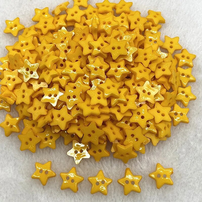 Noi culori 12mm-15mm-20mm Steaua cu cinci colțuri cu nasturi cu doi ochi Nasturi de cusut din rășină Scrapbooking DIY multicolor