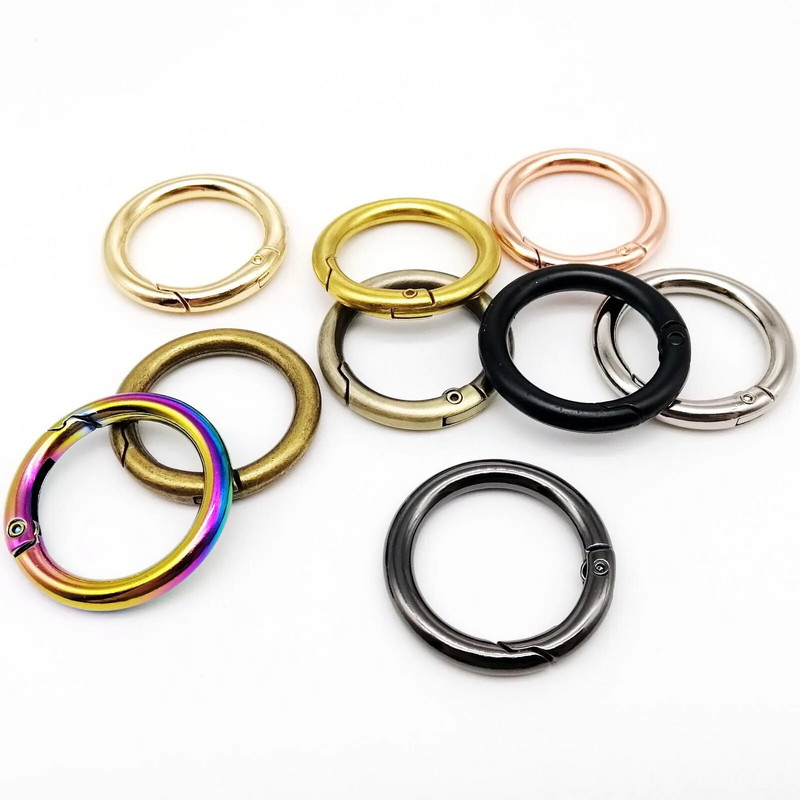 5 tk vedruvärava O rõngas avatav võtmehoidja võti nahast kott käekoti rihma rihma leiud ripats pandla klambriga klambriga päästiku konks