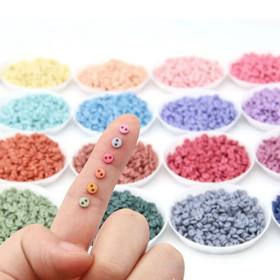 100gab Mini pogas 4 mm sveķu lelles drēbes, apaļas sprādzes, pogas ar rokām darinātas multfilmas apģērba šūšanai, rokdarbi, rokdarbi