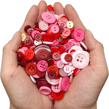 100Pcs 1-3cm Στρογγυλά κουμπιά ρητίνης Mixed Color Button Kids Manual Button Painting 2/4 Holes button for DIY Craft Sewing Accessories