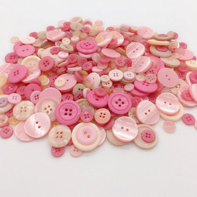 100Pcs 1-3cm Στρογγυλά κουμπιά ρητίνης Mixed Color Button Kids Manual Button Painting 2/4 Holes button for DIY Craft Sewing Accessories