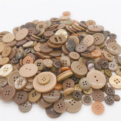 100Pcs 1-3cm Στρογγυλά κουμπιά ρητίνης Mixed Color Button Kids Manual Button Painting 2/4 Holes button for DIY Craft Sewing Accessories