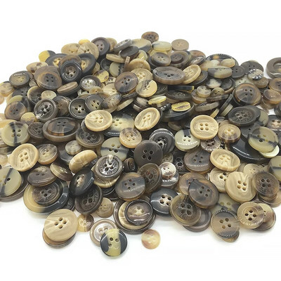 100Pcs 1-3cm Στρογγυλά κουμπιά ρητίνης Mixed Color Button Kids Manual Button Painting 2/4 Holes button for DIY Craft Sewing Accessories