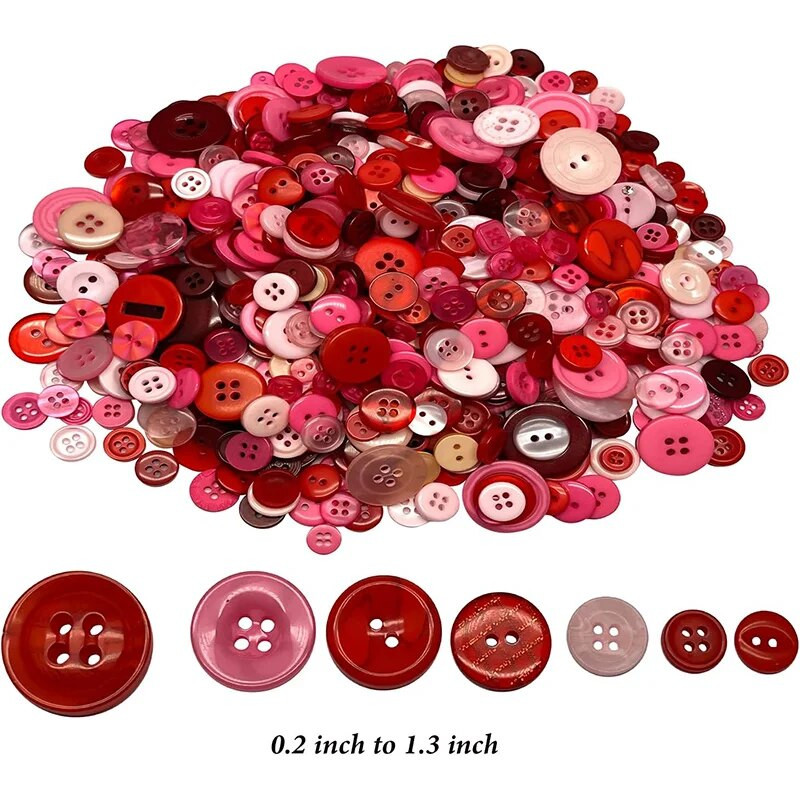 100Pcs 1-3cm Στρογγυλά κουμπιά ρητίνης Mixed Color Button Kids Manual Button Painting 2/4 Holes button for DIY Craft Sewing Accessories