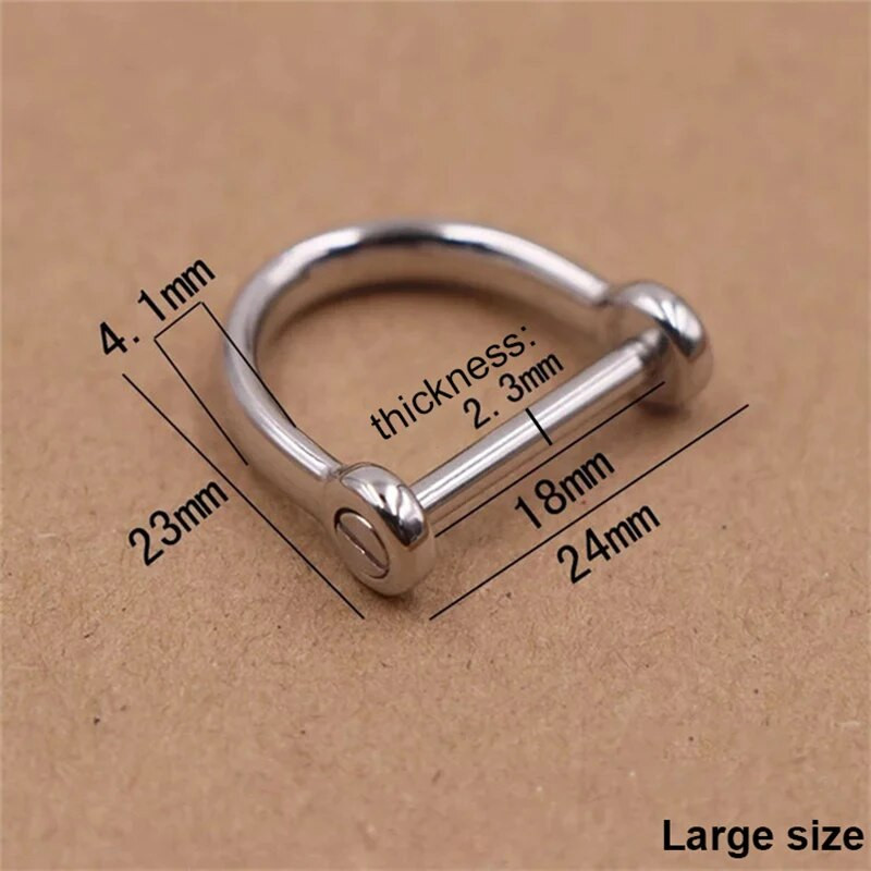 1 x roostevabast terasest D-rõngasklamber. Lukk Pandla Võtmehoidja Rõngas Konks kruvitihvti ühendus Ühendus Kotirihm Nahast käsitööosad