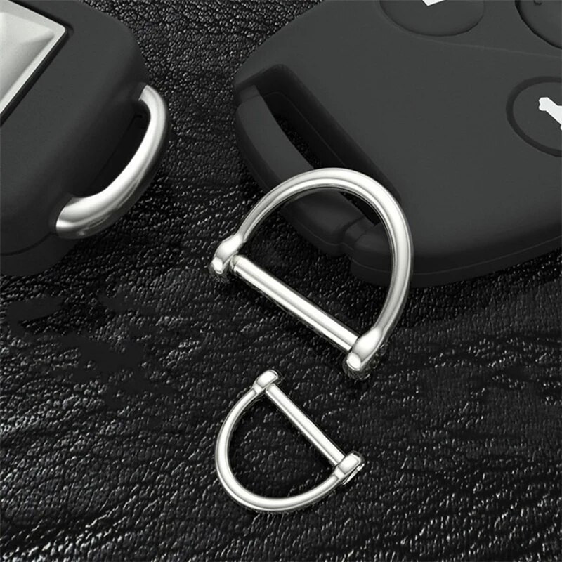 1 x roostevabast terasest D-rõngasklamber. Lukk Pandla Võtmehoidja Rõngas Konks kruvitihvti ühendus Ühendus Kotirihm Nahast käsitööosad