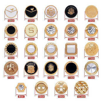 Нови 10 бр./лот Модни златни малки метални копчета за риза Дамски мъжки пуловери Дрехи Шиене на копчета Ръчно изработени Направи си сам аксесоари
