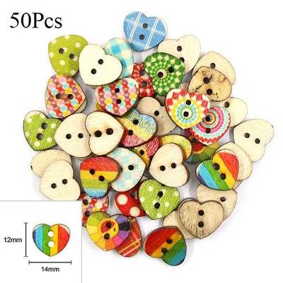 50 tk 15x12mm punane südamenupp lastele 2 auguga dekoratiivsed puidust nööbid riiete jaoks Õmblustarvikud Scrapbooking käsitöö DIY