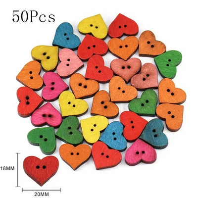 50 tk 15x12mm punane südamenupp lastele 2 auguga dekoratiivsed puidust nööbid riiete jaoks Õmblustarvikud Scrapbooking käsitöö DIY