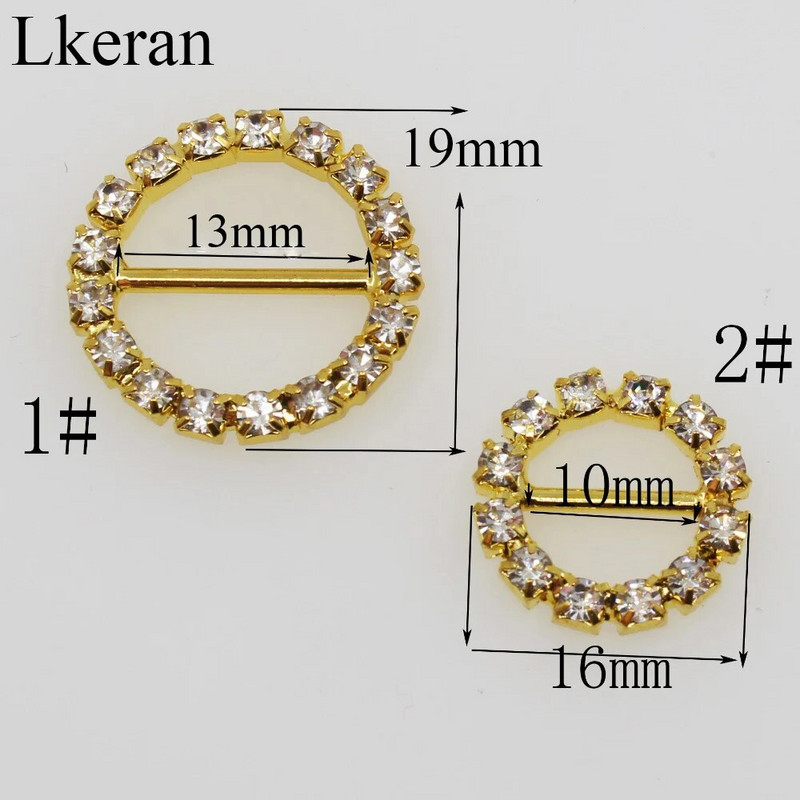 Visoka kvaliteta! 10kom Pozivnica sa zlatnim dijamantom Vrpca klizna kopča za Vrpce Potrepštine za vjenčanje Umotavanje poklona Mašna za kosu Centar