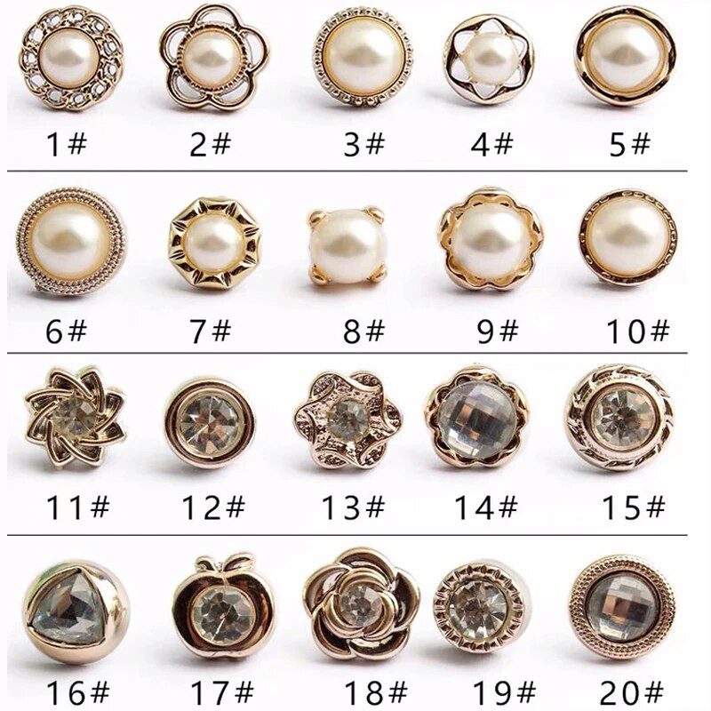 10 gab. Pērļu kalnu kristāla poga bez šūšanas piespraudes, kas novērš nejaušu iedarbību, pogas, piespraudes, piespraudes, nozīmīte, aproču pogas, krekla poga