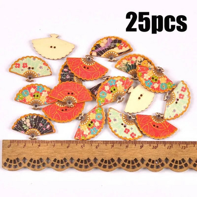 Starinski mješoviti oslikani drveni gumbi za rukotvorine Scrapbooking Šivanje gumba za odjeću DIY pribor za dječju odjeću 15-35 mm M1893