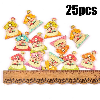 Starinski mješoviti oslikani drveni gumbi za rukotvorine Scrapbooking Šivanje gumba za odjeću DIY pribor za dječju odjeću 15-35 mm M1893