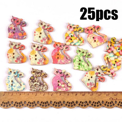 Starinski mješoviti oslikani drveni gumbi za rukotvorine Scrapbooking Šivanje gumba za odjeću DIY pribor za dječju odjeću 15-35 mm M1893