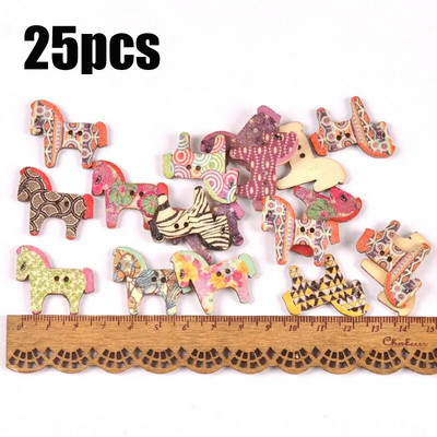 Starinski mješoviti oslikani drveni gumbi za rukotvorine Scrapbooking Šivanje gumba za odjeću DIY pribor za dječju odjeću 15-35 mm M1893