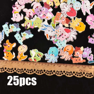 Starinski mješoviti oslikani drveni gumbi za rukotvorine Scrapbooking Šivanje gumba za odjeću DIY pribor za dječju odjeću 15-35 mm M1893